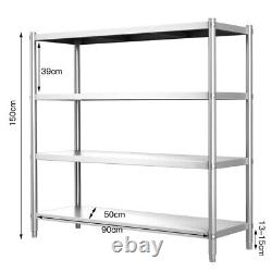 Stainless Steel Shelf Work Table Unit Rack Storage Retail Shop Shelving Racking