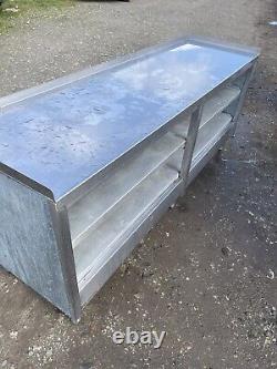 Stainless Steel Table With Shelves / Storage 2100mm Long Ideal Workshop Catering