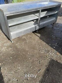 Stainless Steel Table With Shelves / Storage 2100mm Long Ideal Workshop Catering