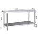 Stainless Steel Workbench Table Wall Shelf Storage Display Garage Workshop Desk