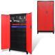 Storage Tool Cabinet With 2 Doors Large Garage Workshop Steel Chest 90x40x180cm