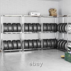 Tire Rack Workshop Shelf Storage Industrial Shelving Unit Silver Steel vidaXL