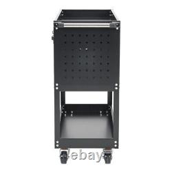 Tool Storage Heavy Duty Garage Trolley Workshop Cart Shelf 3 Tires/Wheels/Drawer
