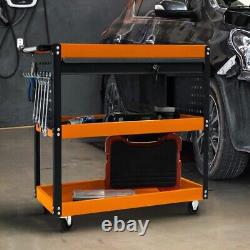 Tool Storage Tolley 3 Tier Cart Lockable Drawer Wheel Workshop Garage Heavy Duty