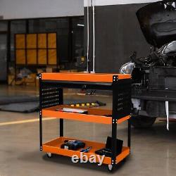 Tool Storage Trolley 3 Tier Cart Lockable Drawer Workshop Garage Heavy Duty