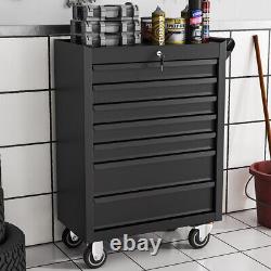 Tool Trolley Cabinet with 7 Drawers Steel Workshop Storage Chest Carrier ToolBox