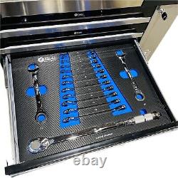 Tool Trolley Cabinet with Tools Steel Workshop Storage Chest Carrier ToolBox