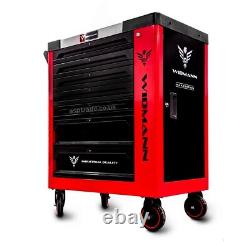 Tool Trolley Cabinet with Tools Steel Workshop Storage Chest Carrier ToolBox Red