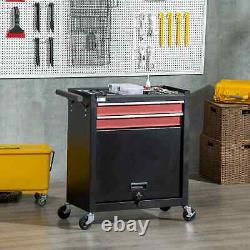 Tool Trolley Case Drawers Cabinet Workshop Equipment Storage Cart Garage Black