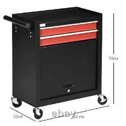 Tool Trolley Case Drawers Cabinet Workshop Equipment Storage Cart Garage Black