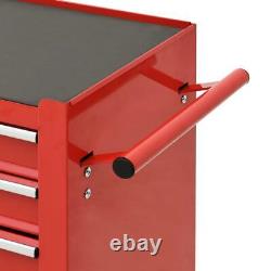 Tool Trolley Garage Workshop Storage Chest Cabinet With 4 Drawers Steel
