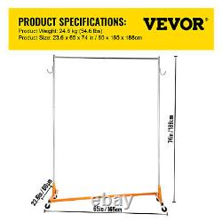 VEVOR 3pcs 5.5ft Clothes Rail Home Shop Garment Hanging Display Metal with Wheels
