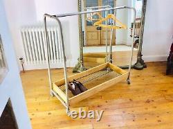 Vintage Shop Portable Industrial Heavy Duty Clothes Rail Cart with Shoe Tray