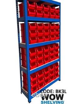 WOW Shelving Plastic parts bin kits metal Racking Storage Garage Workshop Shelf