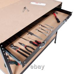 Work Table Bench Workshop Wood Workbench Garage Heavy Duty Tools Drawer