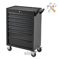 Workshop Storage Trolley 7 Drawer Tools Box Cabinet Service Cart Tool Chest Lock