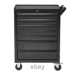 Workshop Storage Trolley 7 Drawer Tools Box Cabinet Service Cart Tool Chest Lock