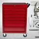 Workshop Storage Trolley Tool Box Cabinet Service Cart Chest With 7 Drawers Red