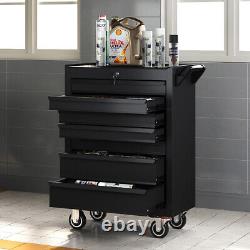 Workshop Tool Trolley Garage Portable Storage Cabinet Cart With 7 Drawers Black