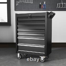 Workshop Tool Trolley Garage Portable Storage Cabinet Cart With 7 Drawers Black