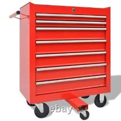 Workshop Tool Trolley with 1125 Tools Steel Red Storage Chest Box L1M2
