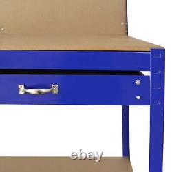 Workshop Workbench With Pegboard And Drawer Heavy-Duty Garage Metal Tool Storage